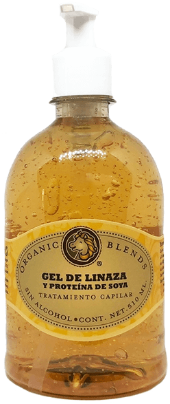 Organic Blends, Gel de Linaza y Proteína de Soya, Tratamiento Capilar, 510ml, Push