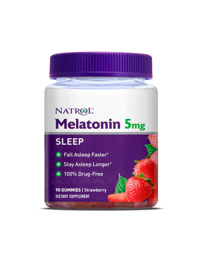 NATROL, Melatonina, 5 mg, 90 Gomitas de Fresa | Melatonin